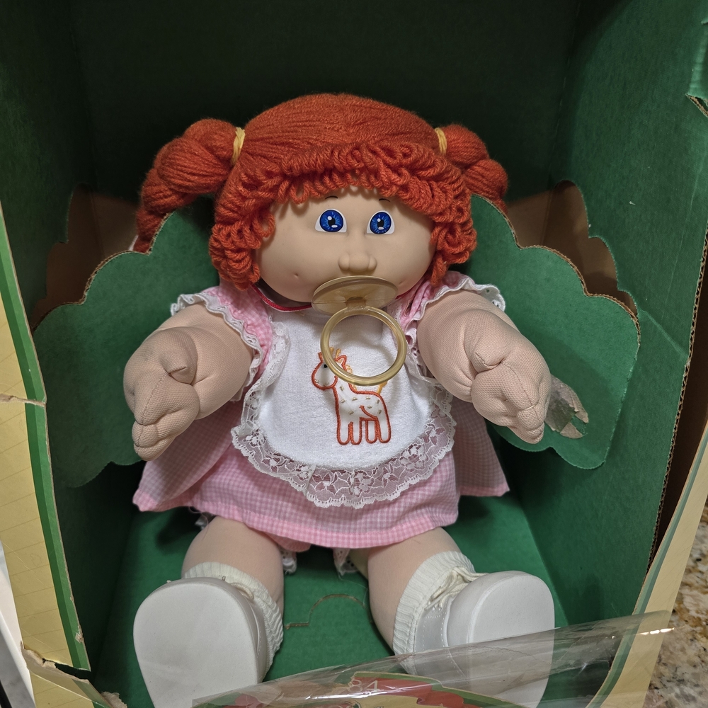 1984 Redheaded Cabbage Patch Doll with Pacifier, "Lila CASS" #3900 BY Coleco